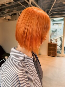 エルム 府中(yelm) 【オレンジカラー×ボブ】#ダブルカラー#ケアブリーチ#韓国