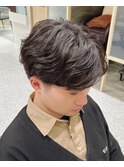 【ツーブロック七三分け×フェザーパーマ】