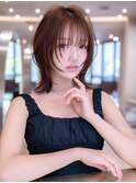 20代30代大人かわいい小顔レイヤーダークパープルミディアム