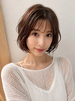 ノラ ギンザ(NORA GINZA) くせ毛風ニュアンスボブパーマ×シースルーバング30代40代50代