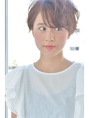 【keep hair design】斜めバング×耳かけショート