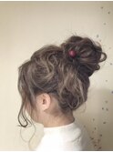 ゆるめお団子ヘアアレンジ