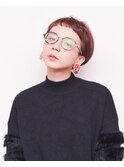 20.30代人気大人かわいい抜け感マッシュショートカット ブラウン