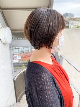 オーシャン(Ocean) ［OCEAN Hair&Life 水田成美］キャラメルベージュ×ボブショート