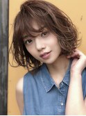 ◆ゆるふわボブ【デジタルパーマok透明感チェリーブラウン】
