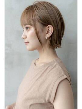 メゾンバイハバナ(maison by HAVANA) 大人かわいいピンクベージュインナーカラーマッシュショートボブ