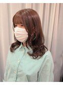 ◆暗めカラーのウェーブミディアム【デザインカラー/髪質改善】