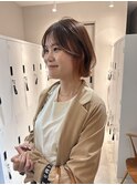 韓国風ヘア/ワンホンヘア/ベージュカラー/顔周りカット