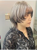 【cuz KLUB】ショートウルフホワイトベージュエンドカラー