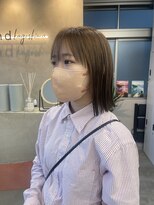 サンド 鹿児島中央(sand)&nbsp;@ayumi_sand ぷつっとbob ベージュ　顔まわりカット