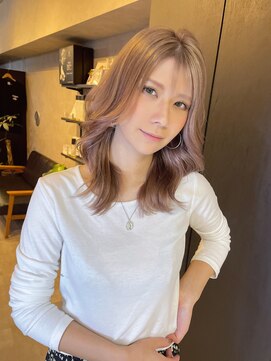 サニー 渋谷(SUNNY) ピンクベージュ、レイヤーカット、バレイヤージュ、ハイライト