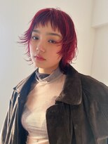 トゥコ(tuco)&nbsp;ウルフ　バイオレットカラー　ブリーチ　レイヤーカット