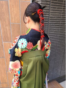 シャムオーツー 国分寺(CHAM:O2) 袴着付け/卒業式ヘア/ヘアアレンジ/ポニーテール/着物ヘア