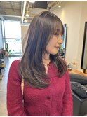 ワンカール20代30代レイヤーロング艶感小顔薄め前髪 渋谷表参道