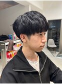 メンズマッシュ刈り上げ波巻きツイストスパイラルパーマ北千住