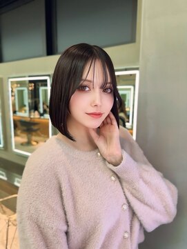 ロンドミラー 博多店(Lond Mirror) チェリーブラウンホワイトグレージュ顔型別ヘアスタイル特集