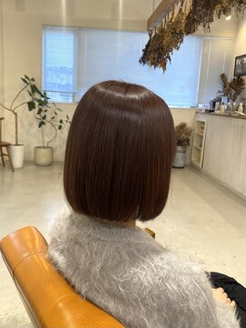 ユニカ 宇都宮(yunica) 縮毛矯正/ストレート/くびれヘア/アプリコットオレンジ