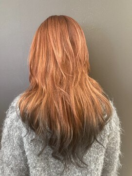 デザイニングヘアードゥ(designing hair Deux) レディースブラックピンクエンドカラー　【ブリーチカラー】