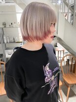 グリーン(green)&nbsp;ホワイトグレージュ×ラベンダーピンクのエンドカラー chisato