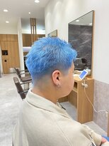 アース 郡山コスモス通り店(HAIR&MAKE EARTH)&nbsp;アイスブルー×フェードショート