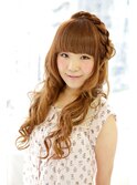 カールで編みこみ☆『１』
