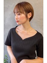 アイユー(ii+U)&nbsp;小顔　ショート　ボブ　カット　春カラー　ナチュラル