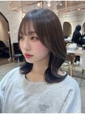 ◯切りっぱなしボブ美髪エアリーロングピンクブラウンお顔周り