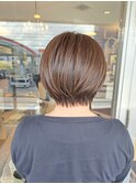 ショートレイヤーショートボブショートヘアアッシュベージュ