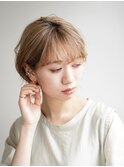 大人可愛い20代30代40代50代小顔レイヤーボブ丸みショートボブ