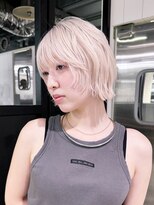 アルバム 池袋(ALBUM) ハイトーンホワイトベージュくびれミディミディアム_F1136