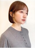 say.ボブくびれレイヤーボブオリーブグレーダークレッドベージュ