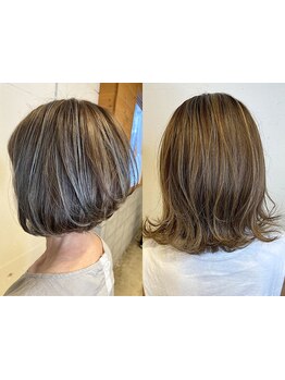 【カラー+TR\8500】明るい白髪染めが叶う♪年齢を重ねた髪もしっかりカバーしながら艶のある綺麗な髪色に♪