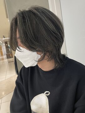 ピークアブー 銀座並木通り(PEEK-A-BOO) メンズウルフ/ハイライト/デザインカラー/メンズミディアム