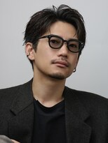 ブラック(BLACK)&nbsp;大人リードバック　MEN’S HAIR/リバースセンターパート/表参道
