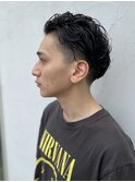 ウェーブパーマ×刈り上げ