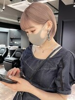 リンドトウキョウ ウメダ(LINDO TOKYO)&nbsp;my30_丸みショートボブ×ミルクティーピンクベージュ/Wカラー