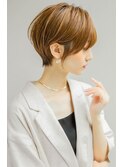 骨格矯正カットシルキーベージュ大人美人ショートヘア【横浜】