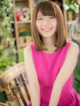 カバーヘア イヴ 戸頭店(COVER HAIR EVE) 厚めバング大人かわいい小顔縮毛カットミディc5戸頭20代30代40代