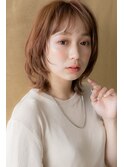 外国人風カーキベージュオンブレボブウルフY北浦和20代30代40代