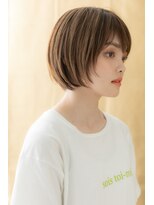 カバーヘア ブリス 川口(COVER HAIR bliss)&nbsp;カーキベージュ大人ハイライトマッシュボブ314Y川口10代20代!