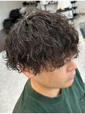 波巻きパーマメンズパーマメンズヘアツーブロックツイストパーマ