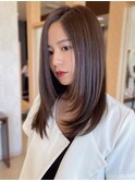 【MICHI 富田店　古作蓮】顔周りレイヤー 艶感 ブラウン 透明感