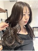 オリーブグレージュ/ブリーチなし/ロングレイヤー