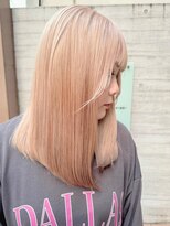 サンク 原宿 表参道(cinq)&nbsp;ミルクティーベージュカラーケアブリーチカラーピンクベージュ