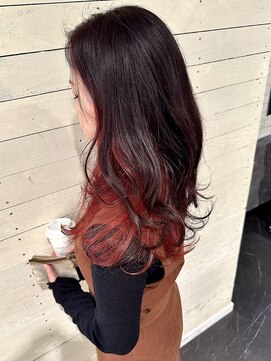 ルノン フィージュ(LUNON fieju) インナーカラー/レッドオレンジ/ブリーチカラー