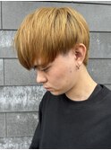 メンズマッシュセンターパートスパイラルパーマニュアンスパーマ