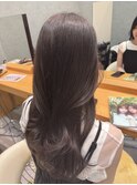 【韓国スタイル/ラベンダーブラウン/レイヤースタイル】