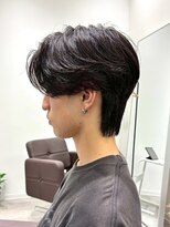 カルム(kalm) 毛流れセンターパートニュアンスパーマカルマヘアメンズパーマ