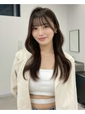 レイヤー/オリーブグレー/韓国ヘア/黒髪/小顔/クラゲへアー