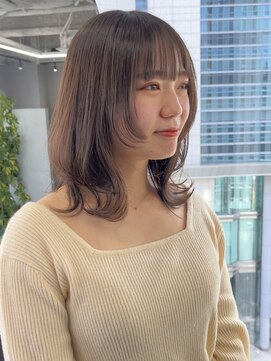 ジエクト カナウ(The Ect canow) 顔周りカットダークアッシュシャギーウルフミディアムレイヤー